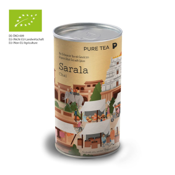Фото Чорний чай Pure Sarala Chai Organic \ листовий чай 160 г — органічний пряний чай у традиційному індійському стилі.