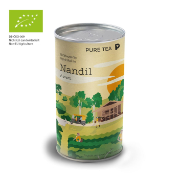 Фото Чорний чай Pure Nandil Assam Organic \ листовий чай 120 г  — органічний ассам із глибоким солодовим характером.