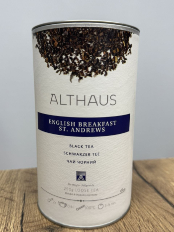 Фото Чорний чай Althaus English Breakfast St. Andrews 250 г — класичний англійський купаж